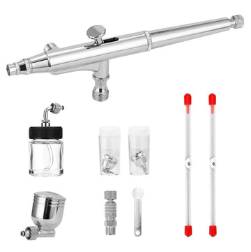 Airbrush Set Professional Spray for Model Making Art Painting with G1/8 Adapter Wrench 2 Fluid Cups 2 Needles 2 Nozzles - Imported from UK